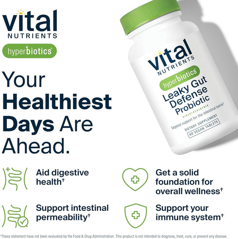 Hyperbiotics Vital Nutrients Leaky Gut Repair Probiotic Supplement, 60 Vegan Count, Strengthens Gut Health