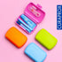Set Set Curaprox Ortho Travel Braces & On-The-Go Care | Ultra Soft Brush + Whitening Toothpaste | Compact Pink