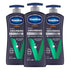 Vaseline Men's Healing Moisture Hand & Body Lotion for Dry Skin, Fast Absorbing, Non-Greasy, 20.3 oz, Pack of 3