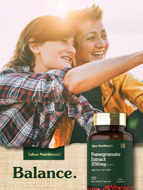 Pomegranate Extract, 200 Capsules, 3750 mg, Non-GMO, Gluten Free Supplement