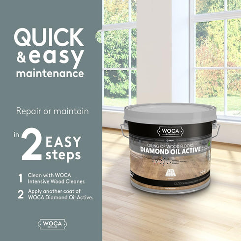 WOCA Denmark Diamond Oil Active, Smoke Brown - 0.9 oz Wood Finish for Furniture, Floors, and Cabinets
