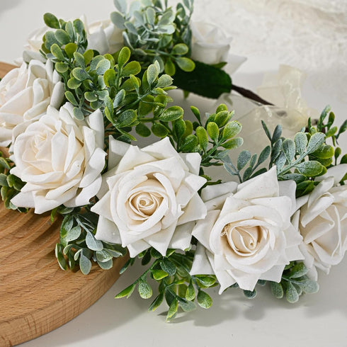Vividsun Women Floral Crown Flower Headpiece Wedding Festival Hair Wreath (White)