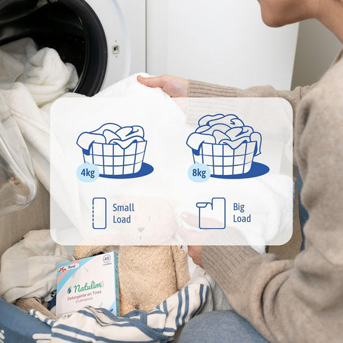 Natulim 40 Laundry Detergent Sheets Loads Laundry Soap Sheets, Eco-Friendly Biodegradable Strips, Plastic-Free