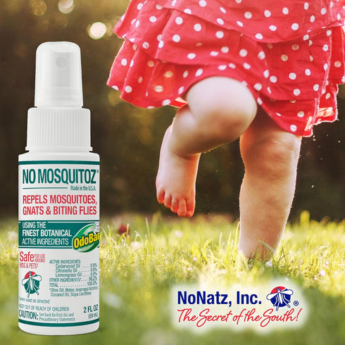 No Natz No Mosquitoz Botanical Bug Repellent, 4 Ounce Spray Bottle, DEET-Free and Non-Greasy