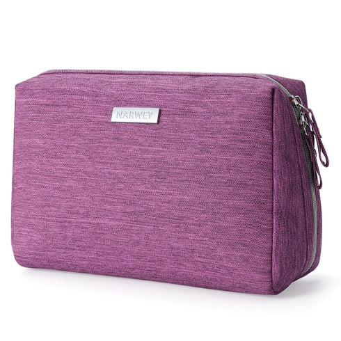 Narwey Large Makeup Bag - Travel Cosmetic Organizer Toiletry Bag for Women, Large, Purple