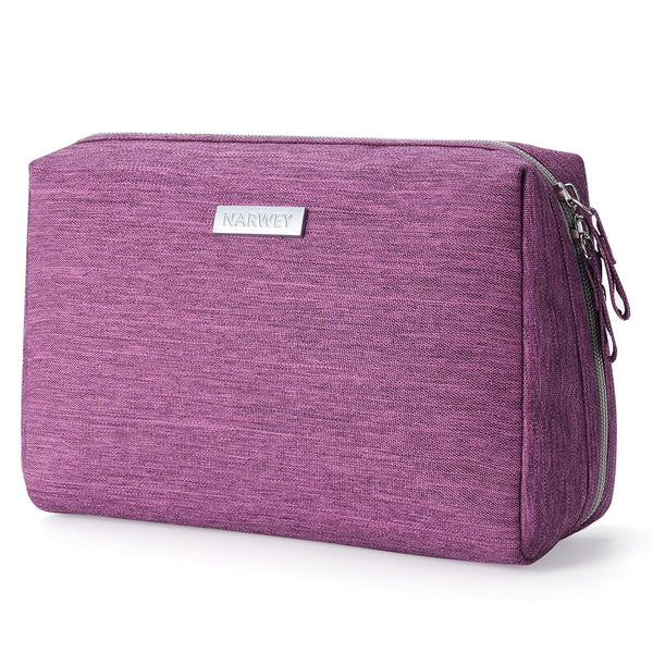 Narwey Large Makeup Bag - Travel Cosmetic Organizer Toiletry Bag for Women, Large, Purple