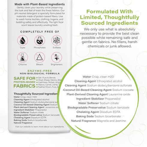 Heritage Park Silk & Wool Spring Magnolia Floral Scent Laundry Detergent, pH-Neutral, Enzyme-Free, 32 fl oz, Up to 64