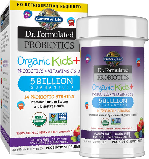 Garden of Life Dr. Formulated Probiotics Organic Kids+ plus Vitamin C &