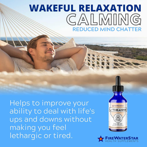 FWS L Theanine Liquid Drops - 200mg 99% Pure Bioactive L-Theanine, Organic, Vegan, Promotes Calmness and Relaxation