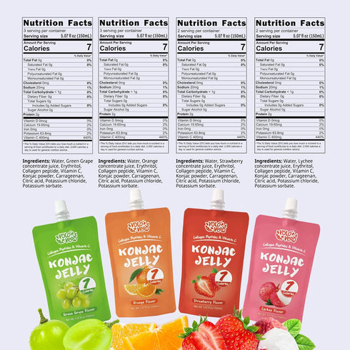 Pack, 7 20 Pack, 0 VOLO VERO Konjac Jelly Pouch Drinkable Variety Calories, Sugar, Gluten Free, Keto, Collagen Peptides