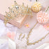 Hicarer 3 Pieces Baroque Queen Crown Set, Tiara Earrings Necklace Crystal Headband Tiaras and Crowns for Women Bridal Wedding Jewelry Halloween Prom Birthday Party Hair Costume Accessories