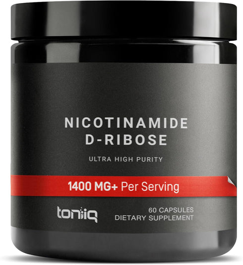 Ultra High Potency 1400mg NAD Supplement - NAD Booster Nicotinamide Riboside with D-Ribose, 60 Count