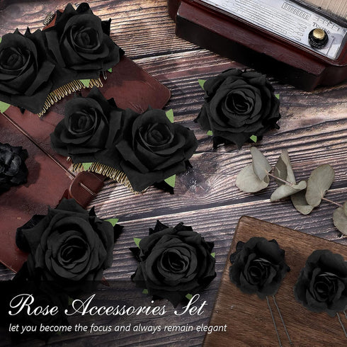Waydress 12 Pieces Rose Flower Hair Clip Brooch Floral Clips Mexican Hair Pins Accessories for Women Mother Bridal
