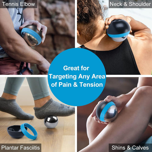 Set 2, Cold Massage Roller Ball, of Cryosphere Ice Therapy Ball for Body Muscle Relief, Roller Massager for Back, Neck