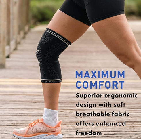 TKWC Knee Brace Compression Sleeve for Men Women, Extra Large Knee Support for Running, Weightlifting, Arthritis Relief