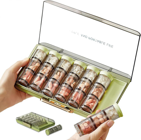 Meifannao 3 Times a Day Pill Organizer 7 Day, Large Weekly Pill Organizer,