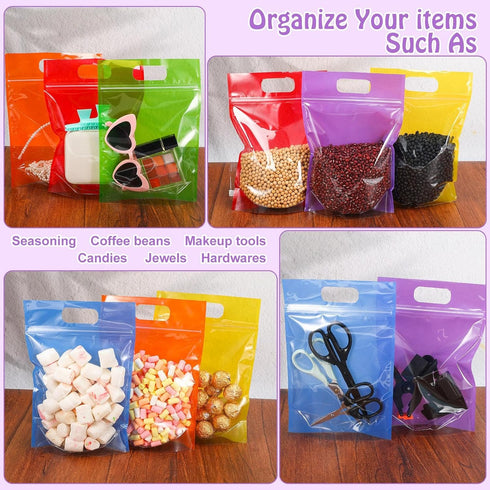 Sinload 120 Supplies(Clear,7.1 10.2 Inch) Pcs Plastic Gift Bag Bulk Resealable Party Goodie Bag with Clear Window Color
