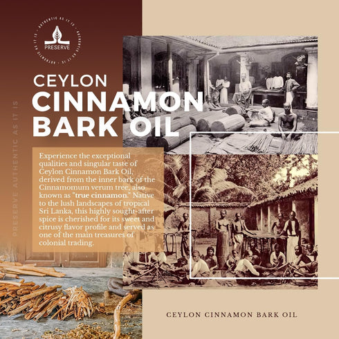 PRESERVE Ceylon Cinnamon Bark Essential Oil, 100% Pure Natural, Undiluted, Therapeutic Grade, 10ml/0.34oz for