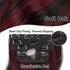 Vigorous Clip in Hair Extensions, 4PCS Black Burgundy Mixed Soft Synthetic Hairpieces, 20 Inches Full Head Extensions