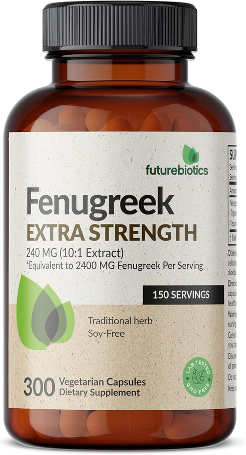 Futurebiotics Fenugreek Extra Strength 2400 MG, Non-GMO, 300 Vegetarian Capsules for Overall Good Health & Well-being