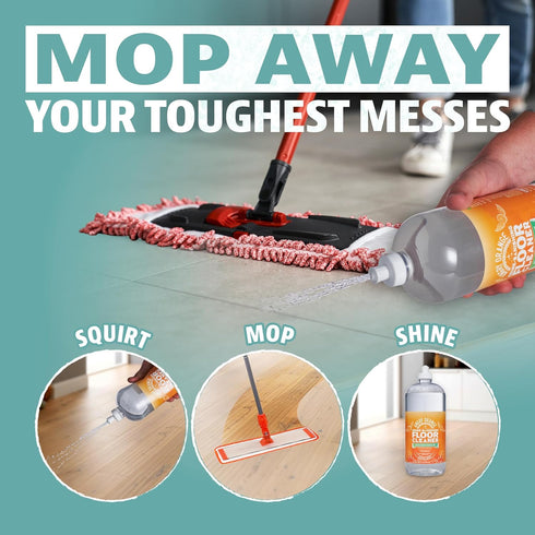 ANGRY ORANGE Hardwood Floor Cleaner, 32oz (2 Pack), Citrus Mint, Plant-Based Cleaning Agents, Destroys Dirt & Restores