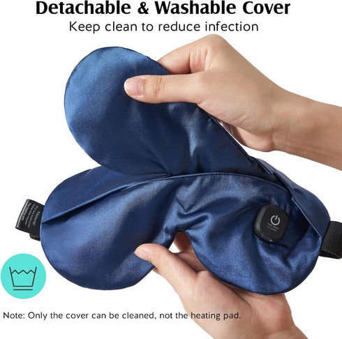 YFONG Cordless Heated Eye Mask, Large Battery Life & Longer Heating Time, Warm Eye Compress Mask for Dry Eyes