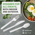 100% Compostable Forks, 60 Count Heavy Duty Disposable Utensils Set for Party Camping Picnics (Ivory White)