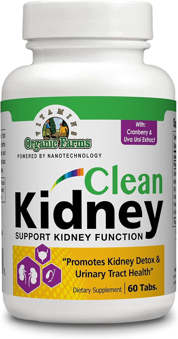 100% Natural Kidney Cleanse Dietary Supplement Pills for Kidney Function Support, 60 Tablets for Flushing