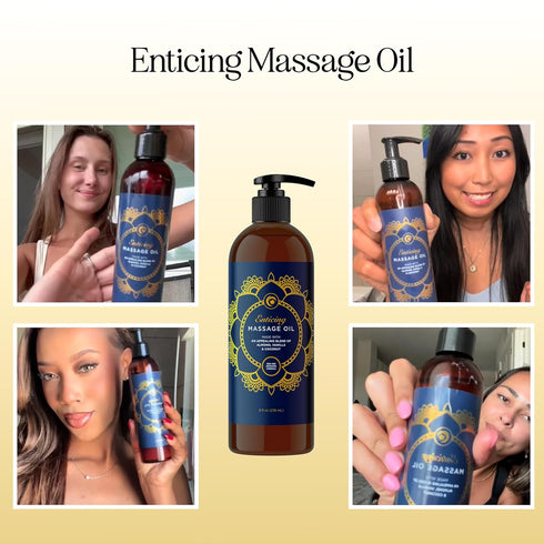 Luxurious Vanilla Massage Oil for Couples - Non Greasy Sweet Vanilla Sensual Massage Oils with Silky Smooth Almond Oil