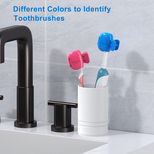 Mspan Toothbrush Protector Clip Pod, Compatible with Oral-B Philips Colgate for Manual & Electric Toothbrush - 2 Packs