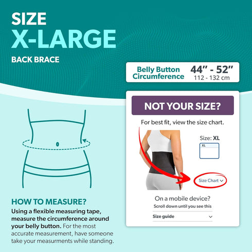 BraceAbility Elastic Low Back Brace - Compression Support Belt for Sciatica, Herniated Disc, Workouts, XL