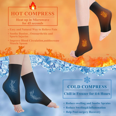 NOVASPORT Ankle Foot Ice Pack Wrap for Injuries - Reusable Ice Sleeve for Hot & Cold Therapy