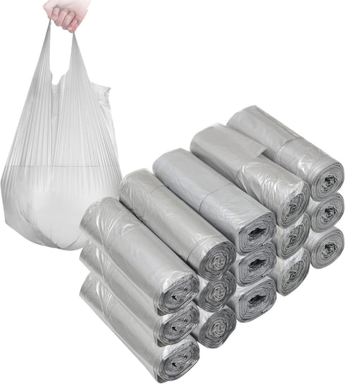 4 GALLON Bathroom Trash Bags, 300 Counts Small HANDLES Garbage Bags for Office, Kitchen, Bedroom Waste Bin