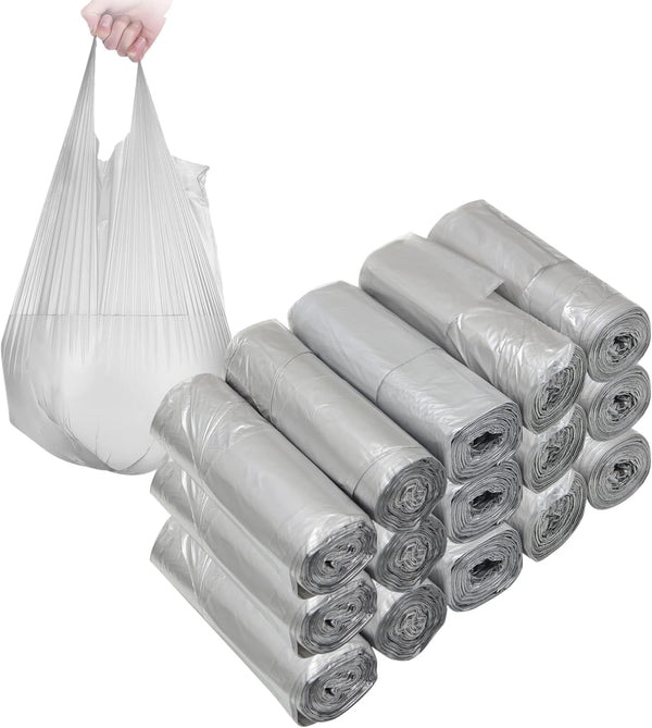 4 GALLON Bathroom Trash Bags, 300 Counts Small HANDLES Garbage Bags for Office, Kitchen, Bedroom Waste Bin