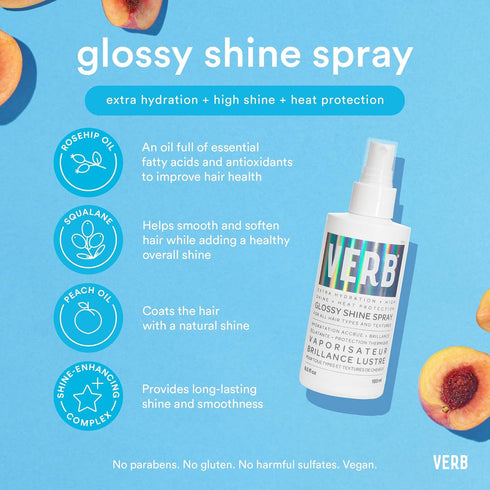 Verb Glossy Shine Spray with Heat Protection for Hair