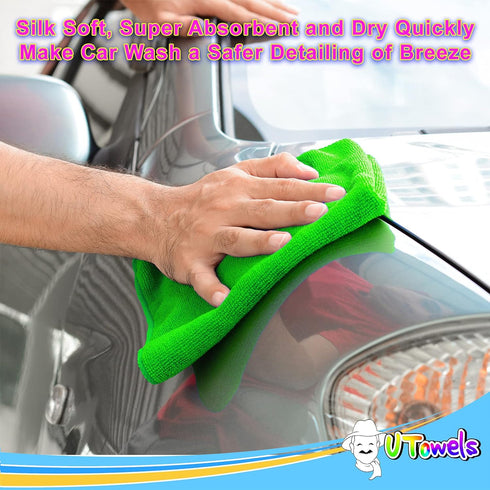 Cleaning Towel Washcloths, 12" x 12" Microfiber Rags, Reusable Shop Towels for Kitchen and Household Use