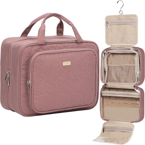 NISHEL Large Size Toiletry Bag for Women, Travel Essentials Organizer, Hanging Makeup Case for Accessories