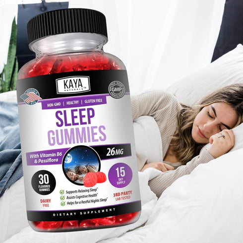 Kaya Naturals Organic Sleep Gummies, Health Supplement for Adults, Vitamin B6 & Melatonin (30 Count)