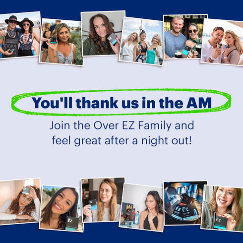 OVER EZ Pre-Drink Supplement - Party Recovery & Prevention Pills (12 Capsules) with Milk Thistle, Amino Acids, Vitamin
