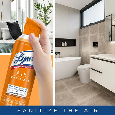 Sunset 10 oz (Pack 3) Lysol Air Sanitizer Spray with Bacterial Odor Eliminator for Home & Office, Sanitizing Air Spray