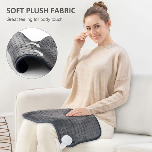 Snailax Heating Pad for Back Pain Relief, 16”x24” Electric Heat Pad with Adjustable Strap