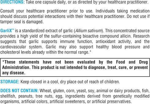 XYMOGEN GarliX Ultra-Concentrated Garlic Supplement, 90 Capsules for Antioxidant Activity and Immune Health