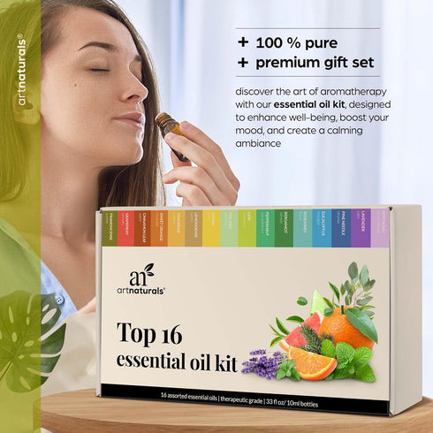 Set 100% Set 16 ArtNaturals Aromatherapy Essential Oil - Pure of the Highest Therapeutic Grade - Premium Gift (Top