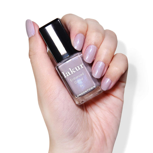 LONDONTOWN lakur Nail Polish, Chip-Resistant, Non-Toxic, Glittery Shimmery Lilac, .40 fl oz