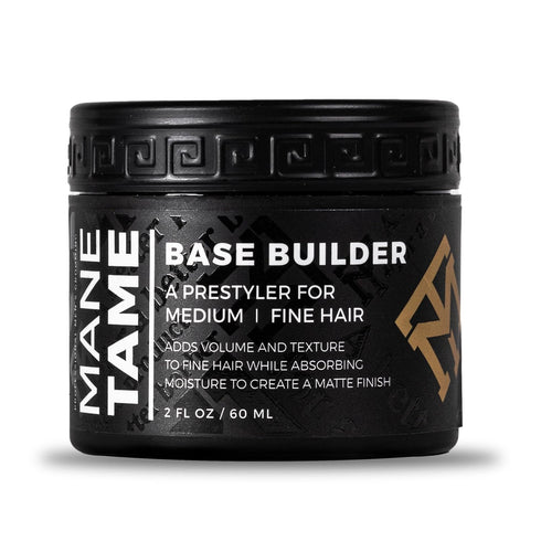 MANE TAME Base Builder 2oz, Prestyling Hair Balm for Medium-Fine Hair, Adds Volume and Texture with Matte Finish