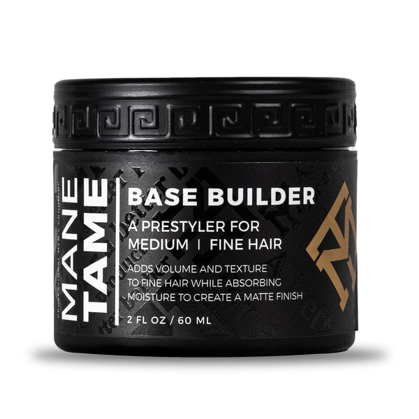 MANE TAME Base Builder 2oz, Prestyling Hair Balm for Medium-Fine Hair, Adds Volume and Texture with Matte Finish