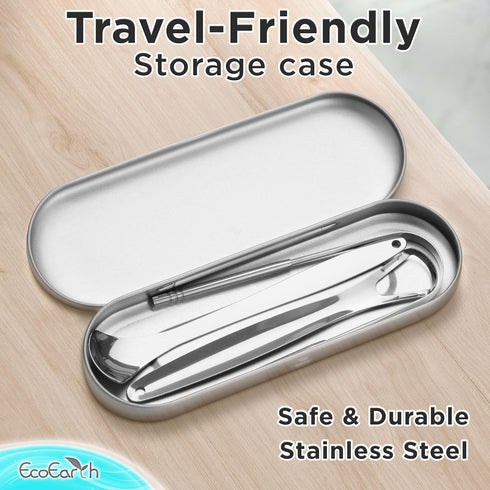 Set of 3 Tongue Scrapers for Adults, Tough Metal Tongue Cleaner with Storage Case, Stainless Steel for Fresh Breath
