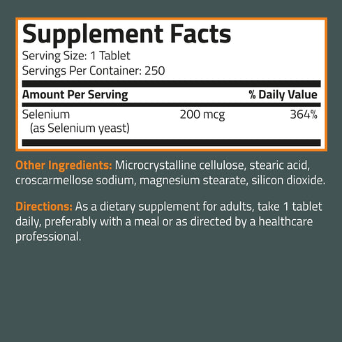 Bronson Selenium 200 mcg, Immune & Antioxidant Support, Essential Mineral, 250 Vegetarian Tablets