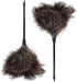 Natural Ostrich Feather Duster - 14.9 inch Fluffy Mini Dusters with Plastic Handheld for Cleaning Car, Keyboard, Office