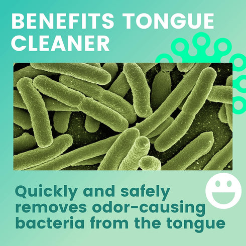 Tongue Scraper for Adults, Plastic Cleaner 2 Size in 1, Bad Breath Treatment for Kids, Easy to Use Hygiene Tool